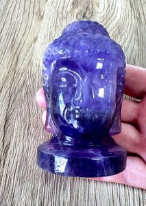 purple fluorite crystal buddha head