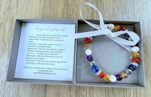 Menopause Healing Crystal Gemstone Bracelet with crystal rondelles in a box