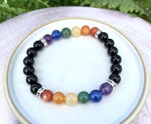 LGBTQ+ Gay Pride Beaded Bling Crystal Bracelet with Rainbow Gemstones, The Holistic Hamper, online crystal healing shop UK