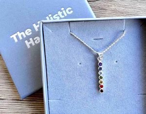 7 chakra gemstone pendant in box