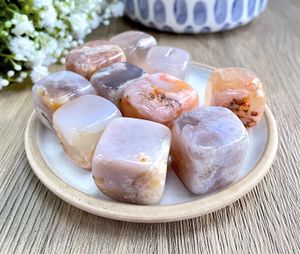 Flower agate crystal cubes, the holistic hamper UK Crystal Shop