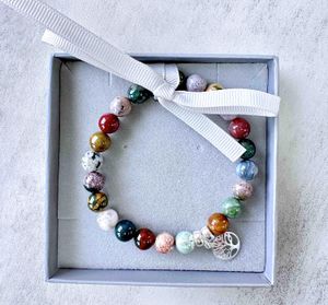 Ocean Jasper crystal sterling silver charm bracelet in box, the holistic hamper crystals UK