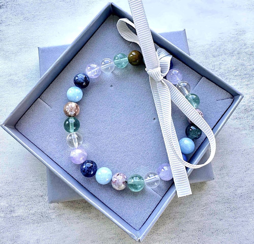 self love and discovery, protection and emotional support healing crystal bracelet