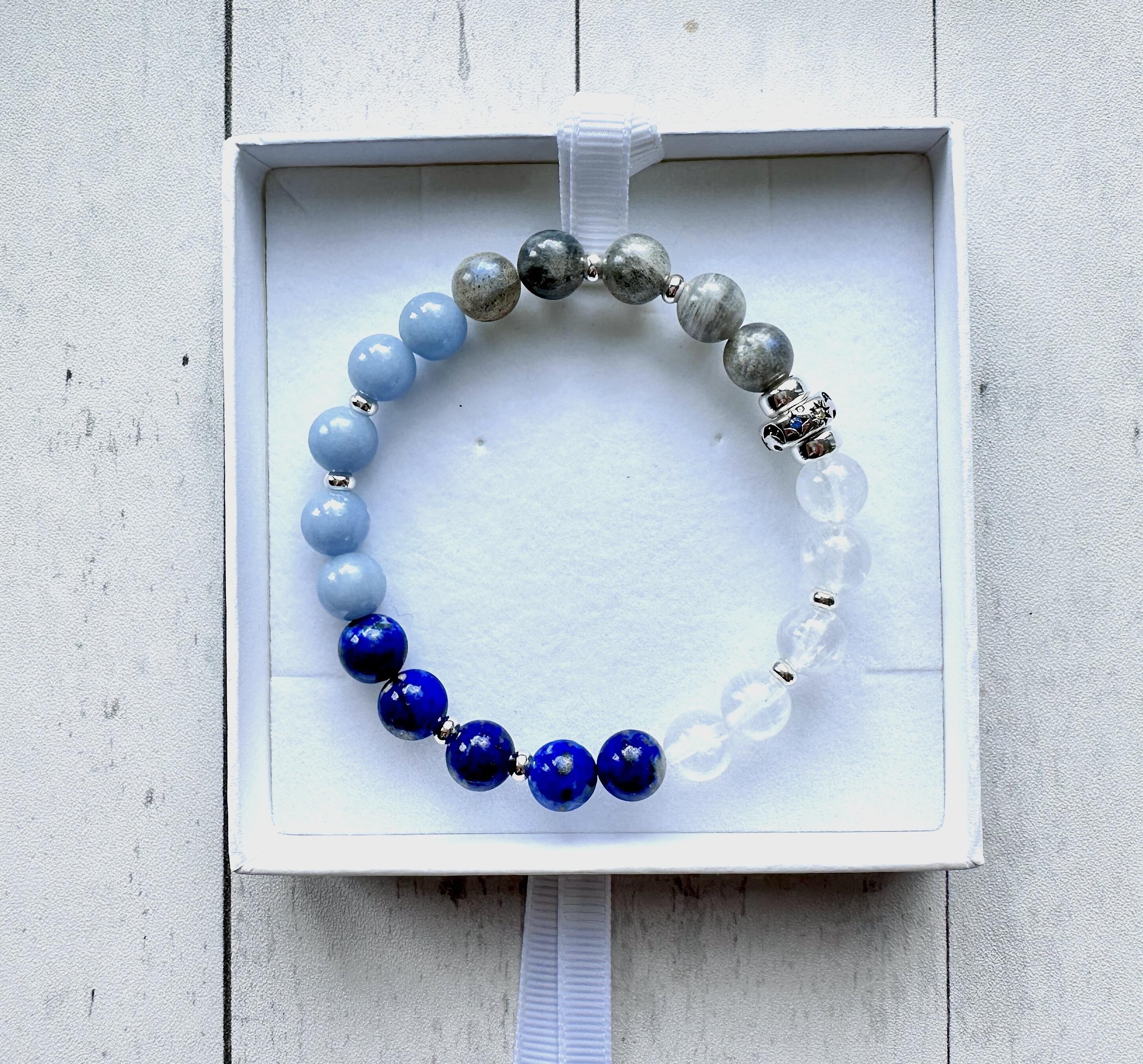 Celestial Moon Bracelet – Moonstone Labradorite Crystal