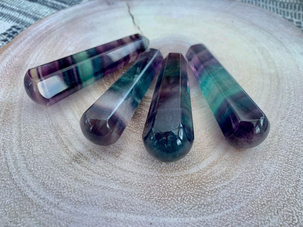 Rainbow Fluorite Healing Crystal Massage Wand, The Holistic Hamper, online crystal shop UK