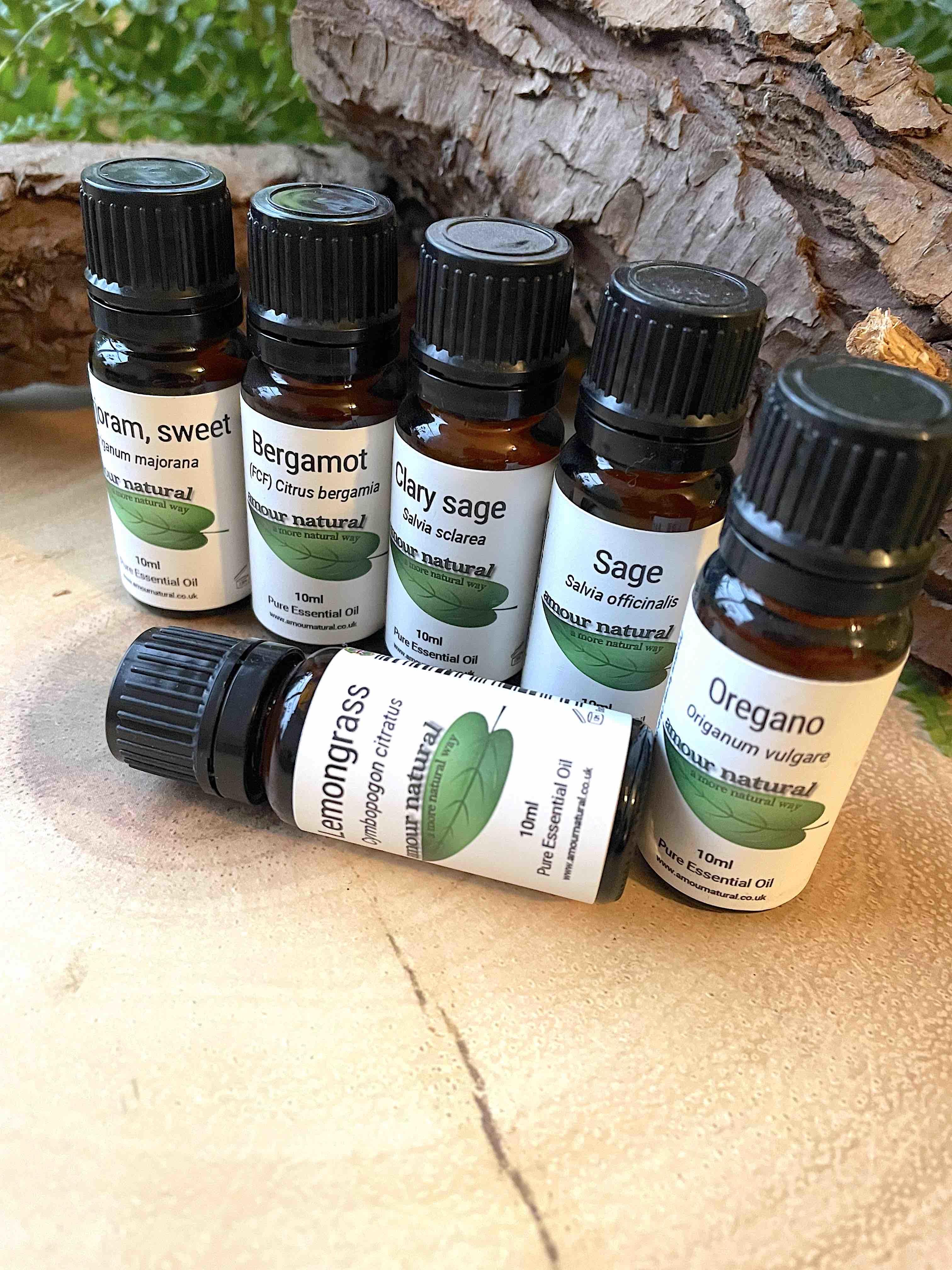 group of pure essential oils 10ml