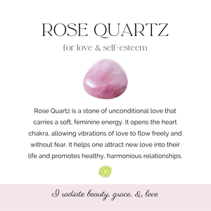rose quartz crystal information card