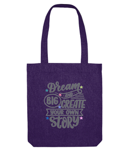 pluml cotton tote bag with dream big quote, the holistic hamper UK
