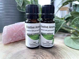 festive essential oil blend 10ml aromatherapy, The holistic Hamper crystals