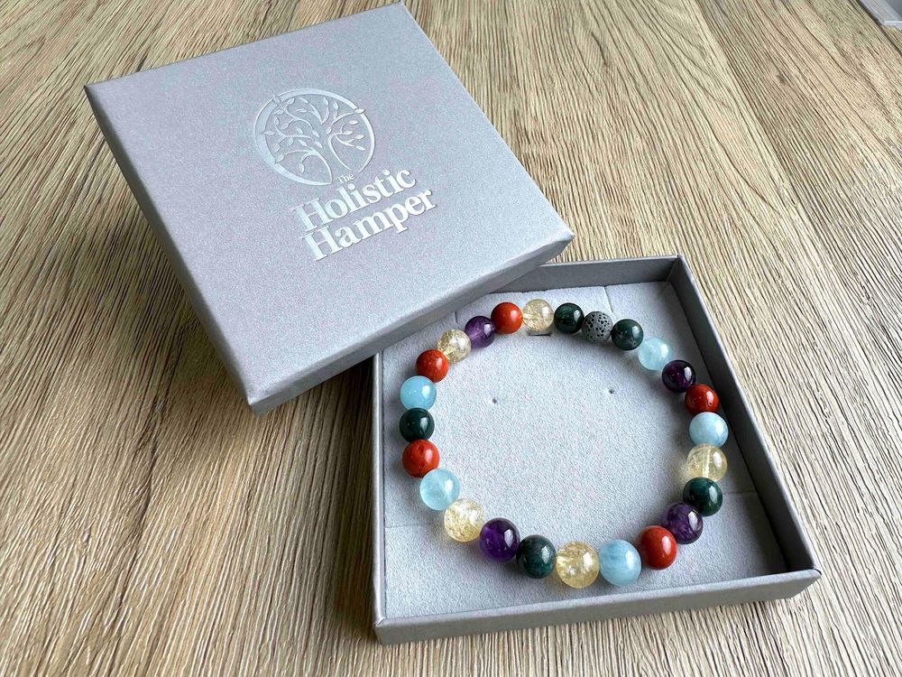 Aries Zodiac Crystal Bracelet with genuine gemstone beads