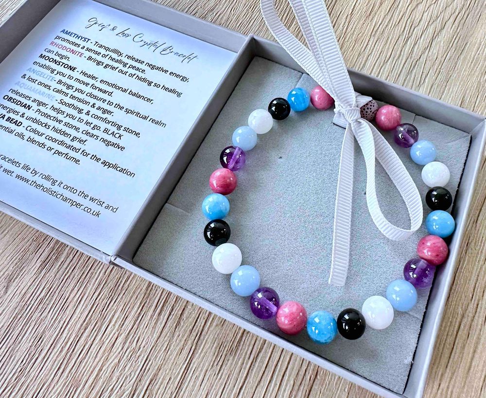 8mm Grief, Bereavement and Loss Healing Crystal Bracelet