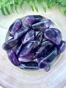 Dark Purple Amethyst Crystal Healing Tumbled Stones