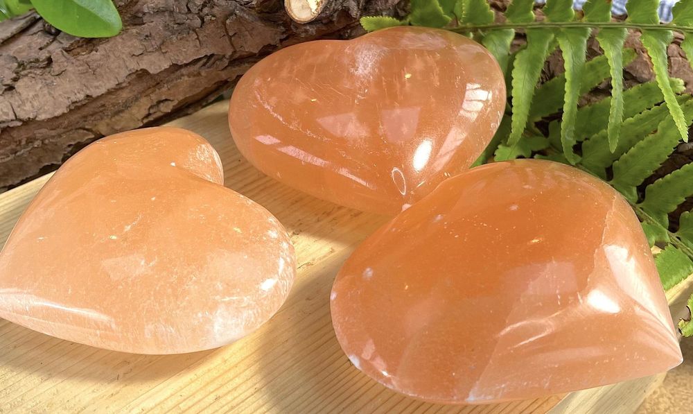 Orange Selenite Crystal Heart, The Holistic Hamper, online crystal shop UK