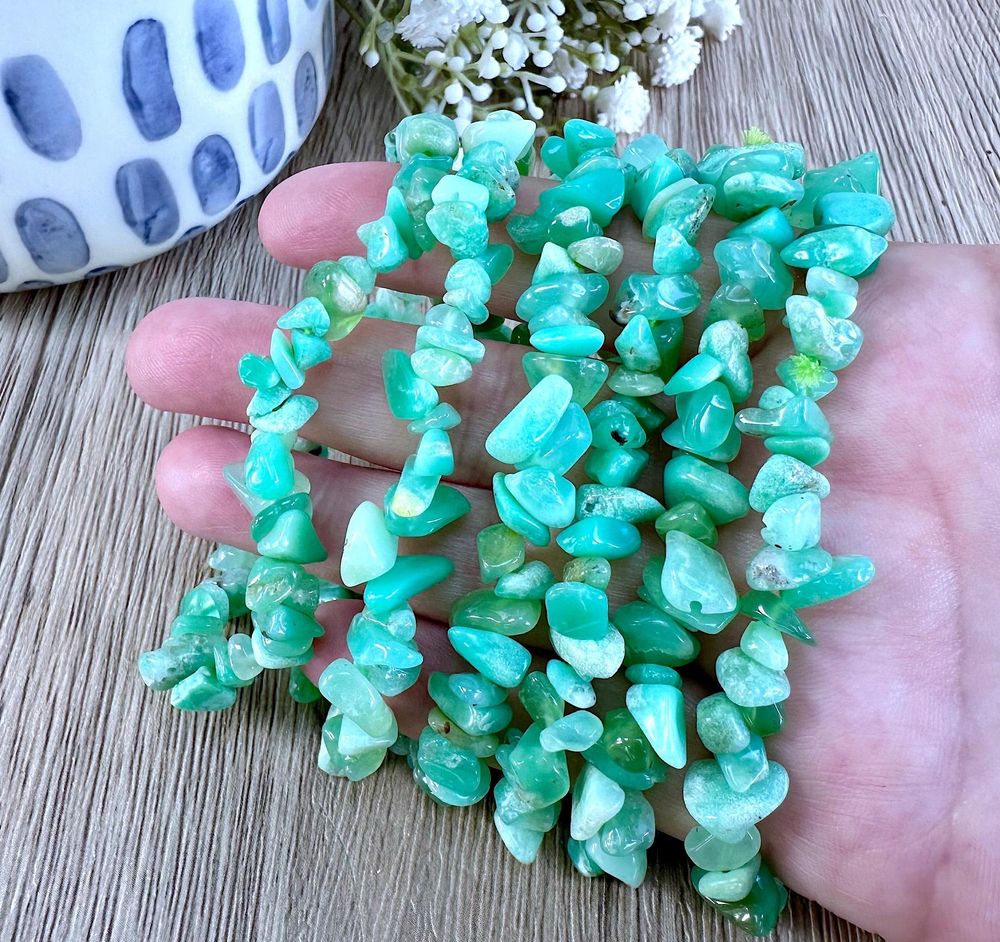 chrysoprase chip bracelet