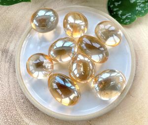 Topaz aura quartz crystal tumblestones, the holistic hamper UK crystal shop