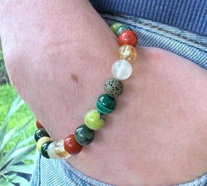 Blood Sugar Diabetes support crystal bracelet on gents arm