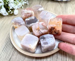 Flower agate crystal cubes, the holistic hamper UK Crystal Shop