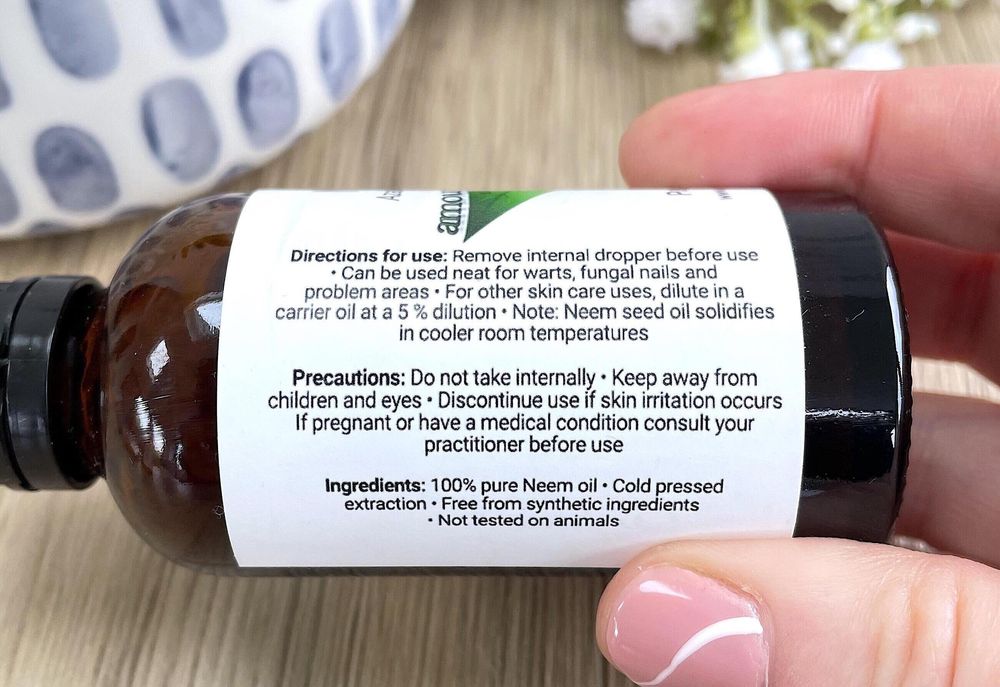 neem oil 50ml bottle, the holistic hamper natural skincare
