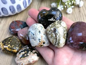 ocean jasper crystal puff heart, the holistic hamper crystal shop UK