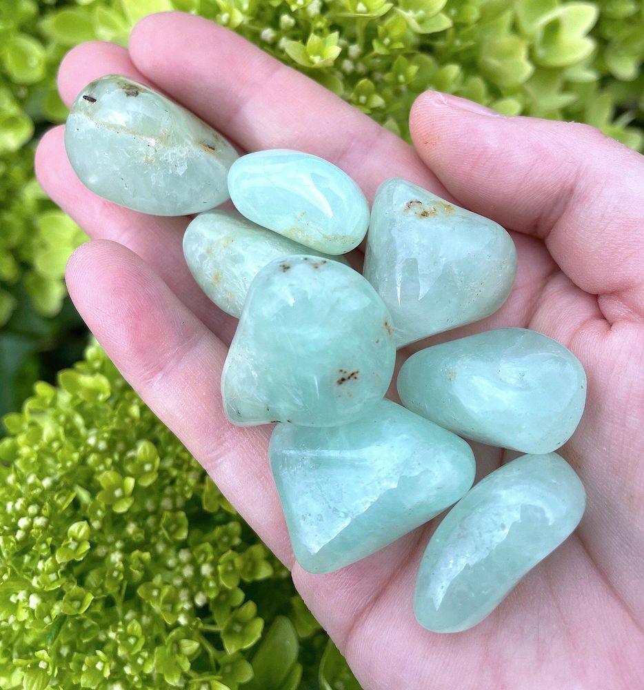 Prehnite crystal tumbled stones, healing crystals gifts, uk online crystal shop