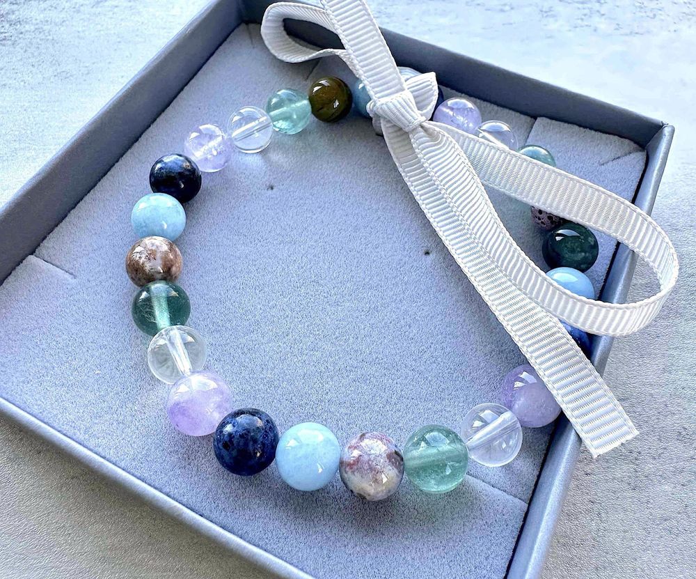 self love and discovery, protection and emotional support healing crystal bracelet