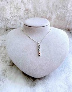 seven chakra sterling silver drop pendant on optional chain
