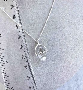 double point Herkimer diamond crystal pendant a sterling silver chain (clear quartz)