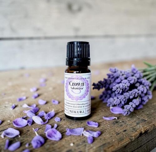 crown chakra essential oil blend in 10ml dropper bottle