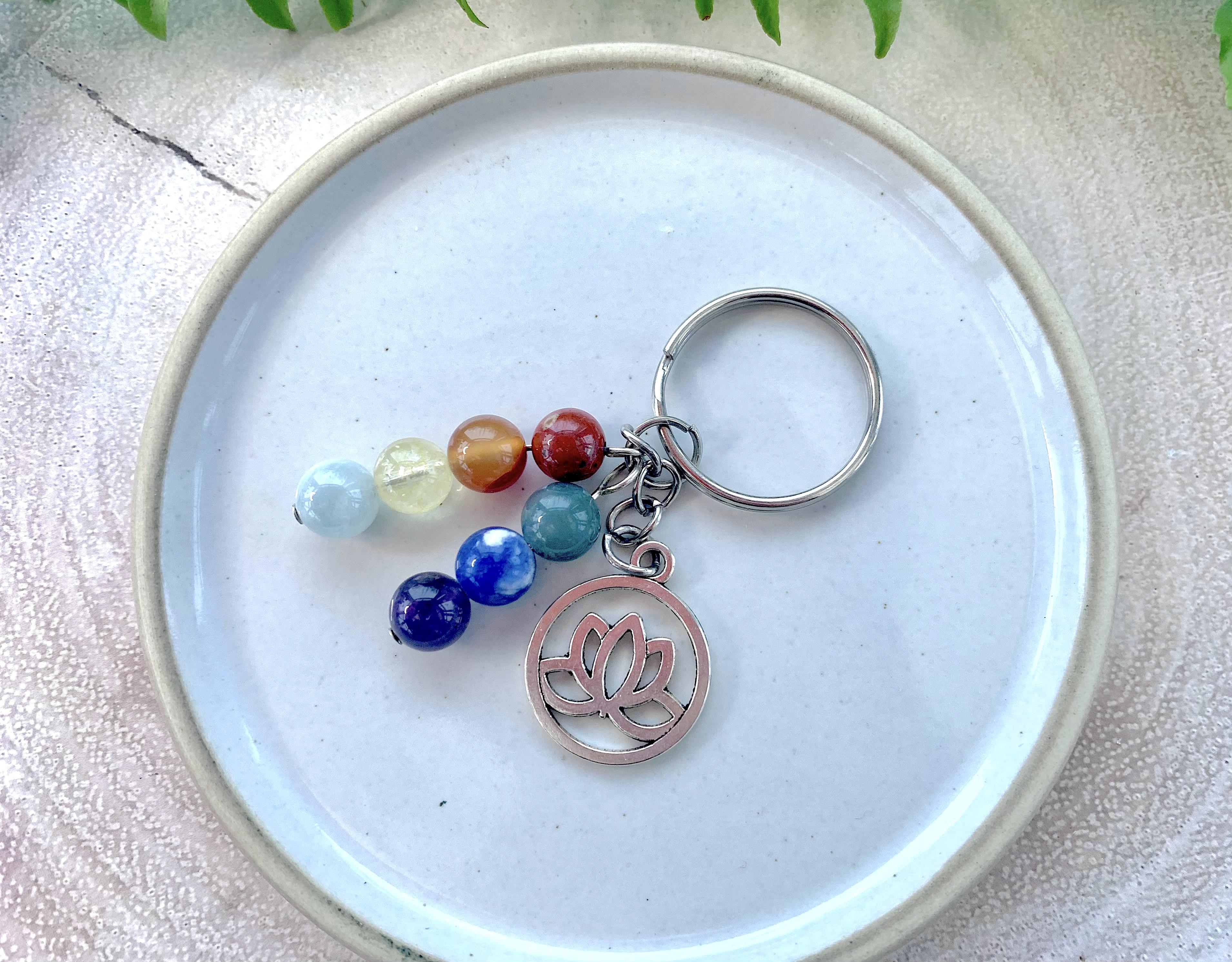 7 Chakra Key Ring, Handmade Chakra Gift, Online Crystal Shop