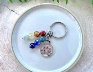 7 Chakra Key Ring, Handmade Chakra Gift, Online Crystal Shop
