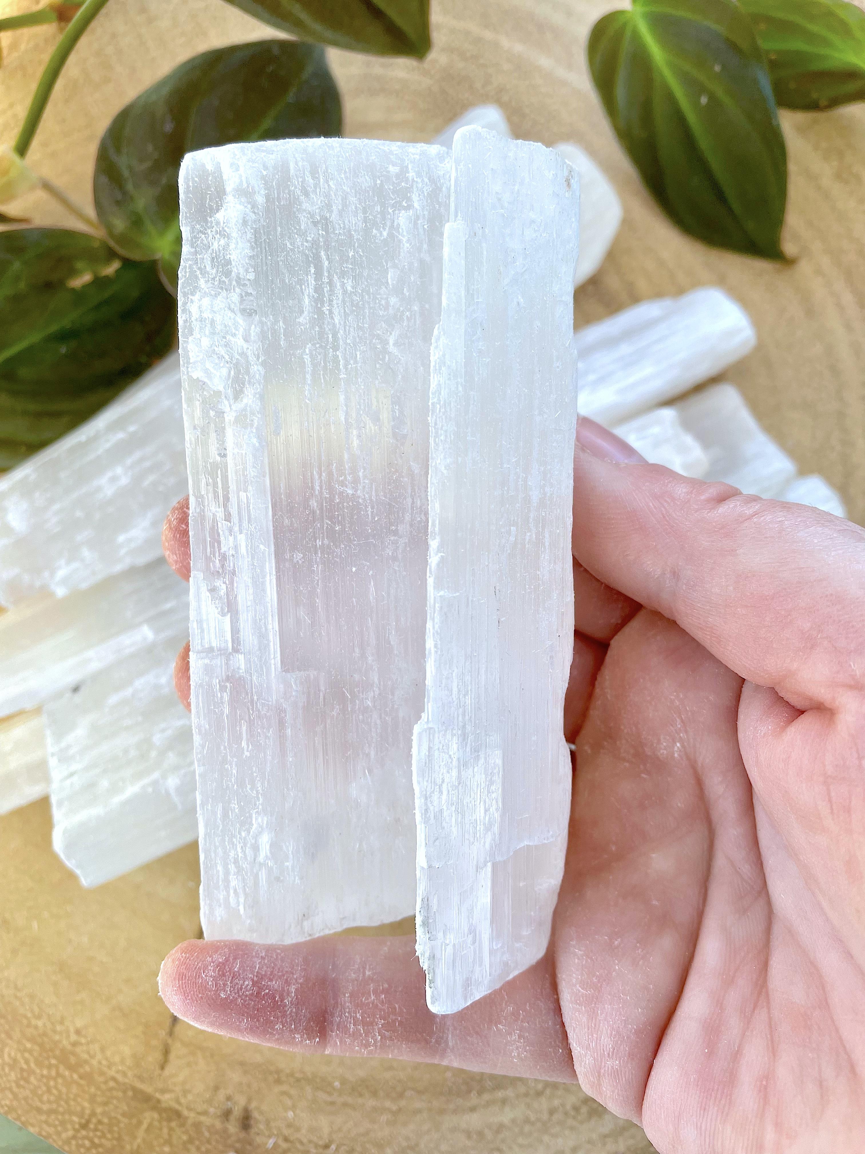 Raw Selenite Sticks, Rulers, Satin Spa Crystals, The Holistic Hamper, buy online crystal healing shop UK