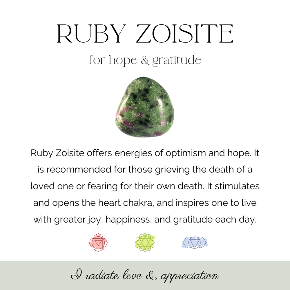 ruby zoisite crystal card