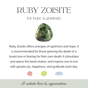 ruby zoisite crystal card