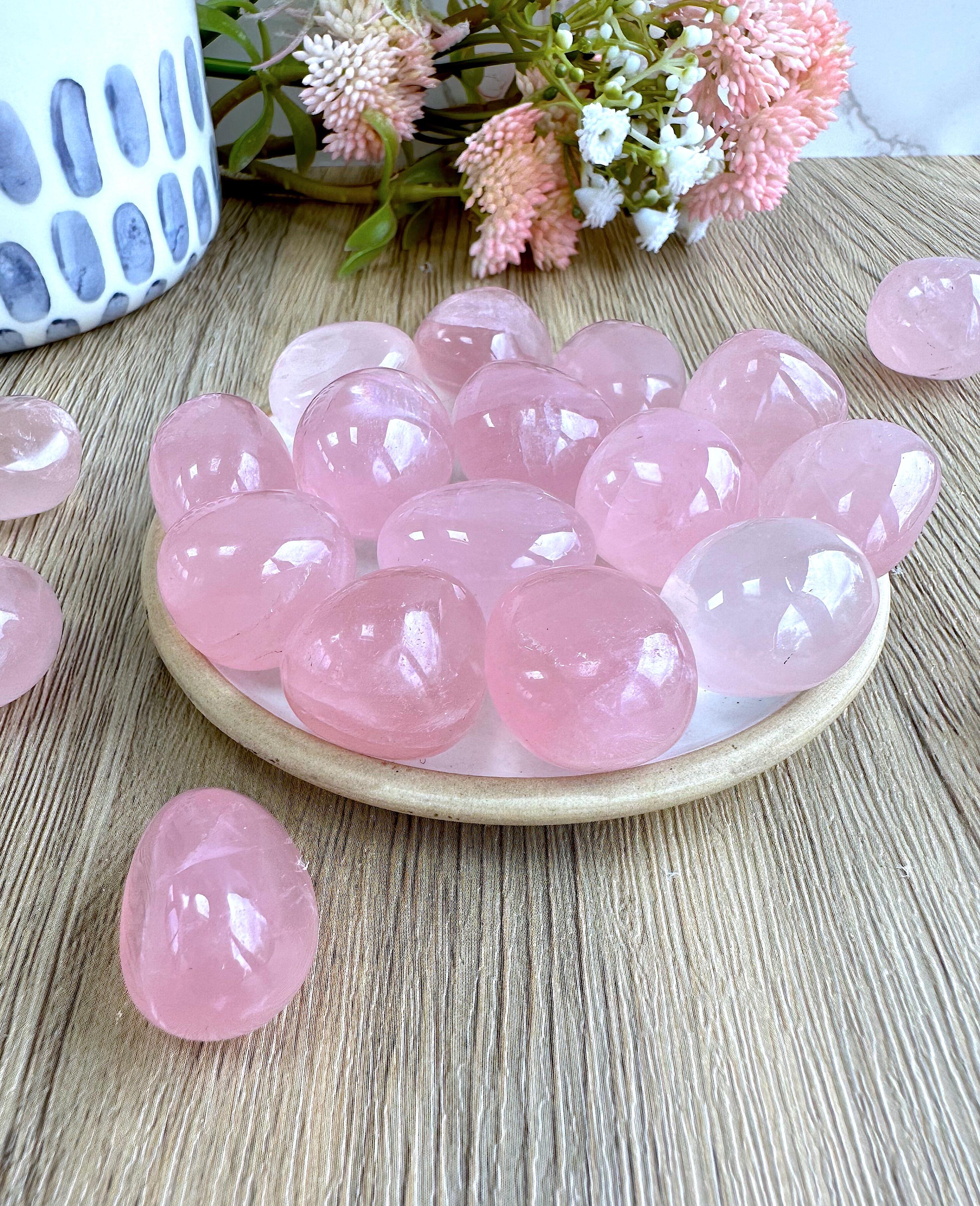 High Quality Madagascar Rose Quartz Tumbled Stone Self Love Crystals
