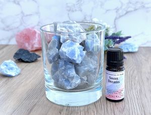 blue calcite crystal diffuser with sweet dreams oil blend