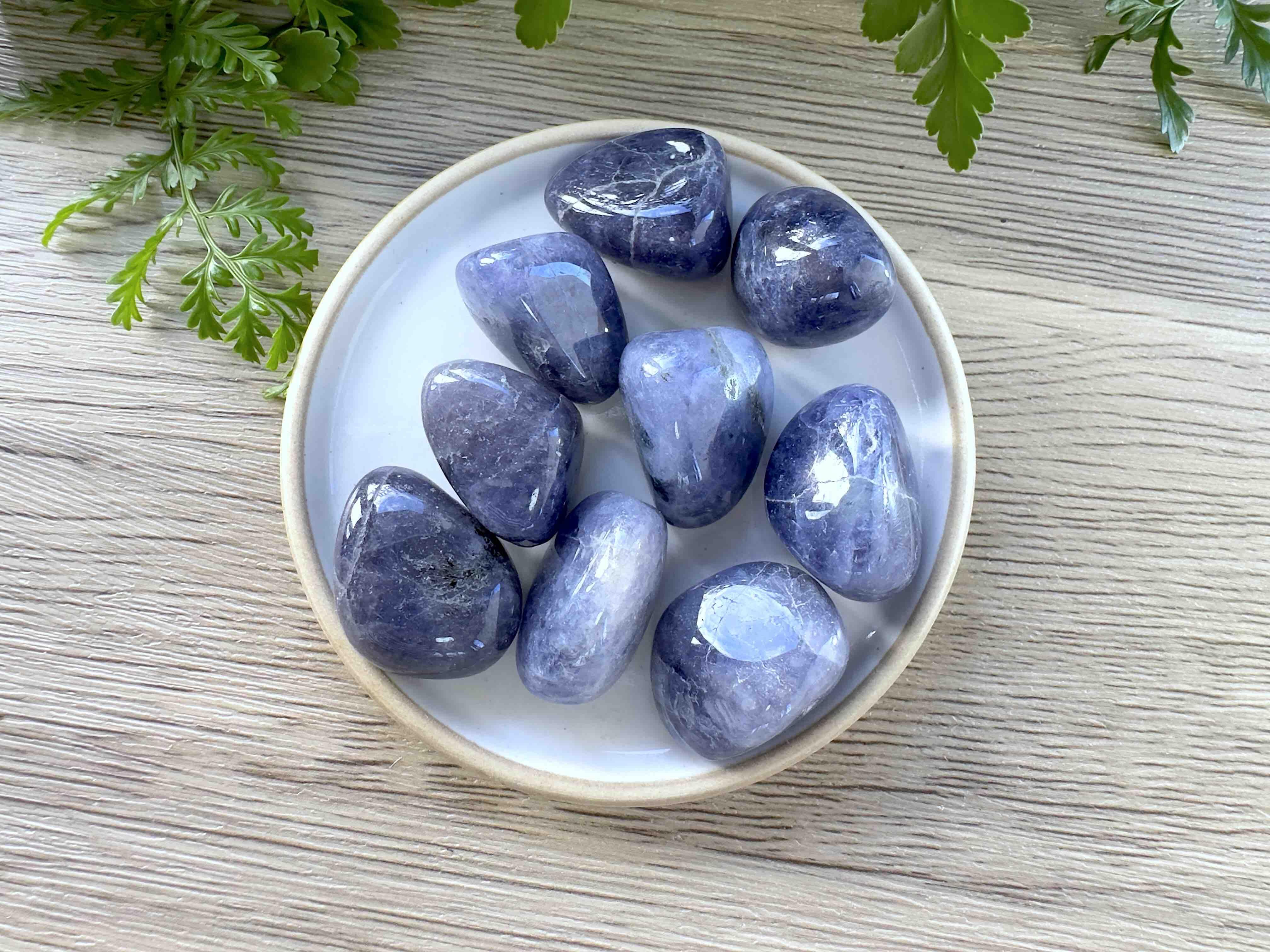 Iolite Crystal Tumblestones for New Beginnings, Focus Intuition