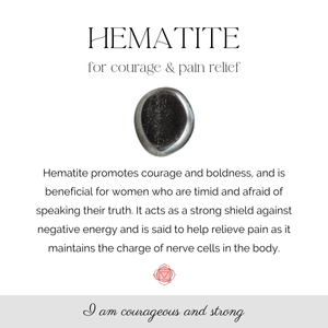 hematite crystal meanings card
