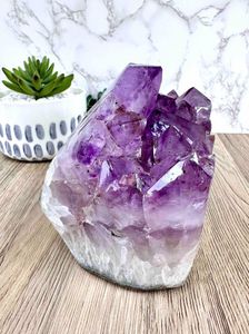 large purple amethyst cluster with points 3.4 kg in weight