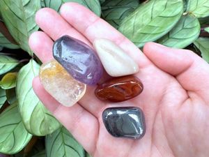 Menopause crystal set with five tumbled stones and gift card