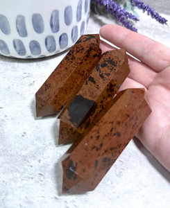 mahogany obsidian double terminated points or wands