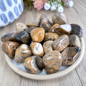 Dendritic agate crystal tumble stones, the holistic hamper UK crystal shop