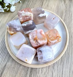 Flower agate crystal cubes, the holistic hamper UK Crystal Shop