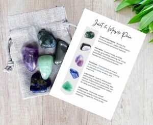 Joint pain crystals set of five tumbled stones with properties card