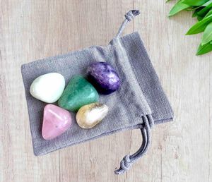 heart chakra five stones crystal set with gift bag