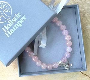 Madagascar rose quartz sterling silver charm bracelet handmade to order, the holistic hamper crystals UK