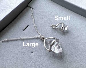 Herkimer diamond pendant in box on a sterling silver chain, two sizes available