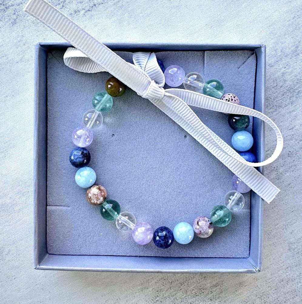 self love and discovery, protection and emotional support healing crystal bracelet