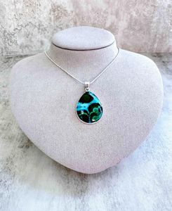 teardrop shape sterling silver crystal teardrop mallacolla pendant on a chain