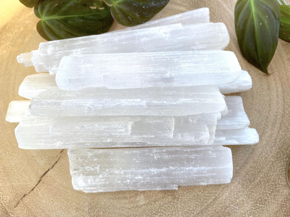 Raw Selenite Sticks, Rulers, Satin Spa Crystals, The Holistic Hamper, buy online crystal healing shop UK