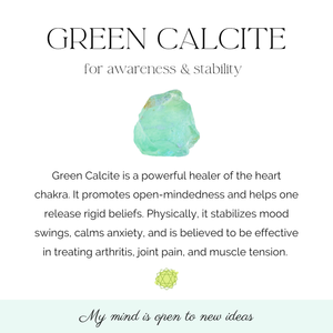 green calcite information meaning and properties card